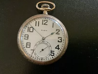 Vintage 1922 ELGIN  Grade 387 16s 17J Pocket Watch Runs Strong • $120