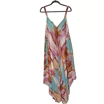 Mlle Gabrielle Vibrant Multi Colored Watercolor Print Maxi Dress Size 2X • $24