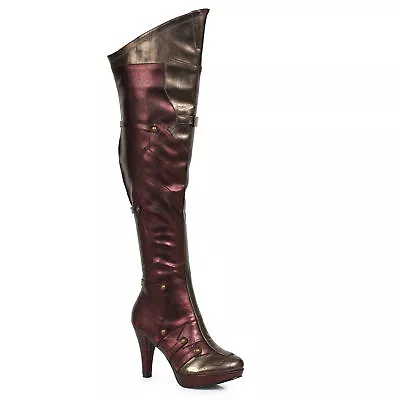 Ellie Shoes - 414-WONDER - 4  Inch Wonder Woman Thigh Boot - Size: 7-Red/ Gold • $69.99