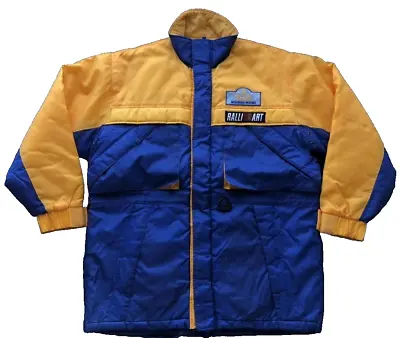 Mitsubishi Motors Ralliart Rally Nylon Jacket One Size Vintage Blue Yellow • $299
