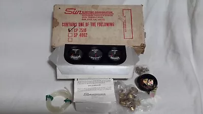 Vintage Sun Suntune Triple Gauge Kit #CP 7510 Water Amps Oil Pressure NOS • $89.95