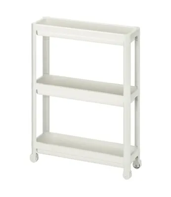 IKEA Vesken 3Tier Shelf Unit Bathroom Kitchen Office Laundry Room 54x18x71 Cm UK • £19.69