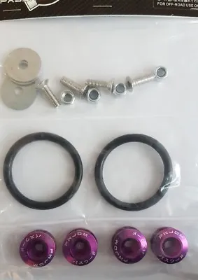 Purple JDM Quick Release Bumper Fender Trunk Fastener Screw Bolt Loop Ring Kit • $10.16