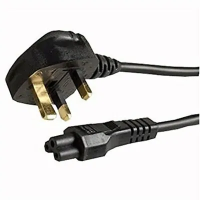 £7.49 • Buy 3-Pin Plug C5 IEC Clover Leaf Laptop Mains Dell Power Lead Cable UK -2M,3M
