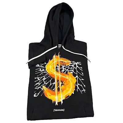 True Religion Hoodie Sweatshirt Medium Black Flame Money Dollar Sign • $20.69