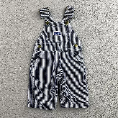 Vintage Big Smith Denim Overalls Baby 6 Months Blue Hickory Striped Railroad USA • $19.99