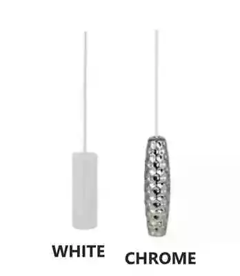 Dunelm Bathroom Light Pull Cord Glossy Finish For Bathroom White Chrome UK • £6.95