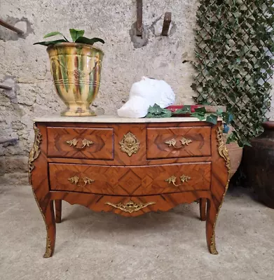 Antique French Chest Of Drawers Bombe Louis XV Style • £750