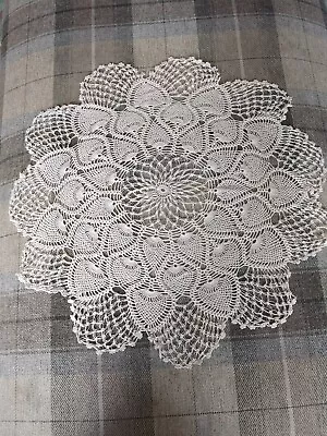 Vintage Beige Cotton Crochet Doily • £1.50