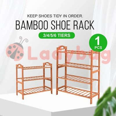 $21.95 • Buy Bamboo Shoe Rack Cabinet Storage Organizer Wooden Shelf Stand Shelves