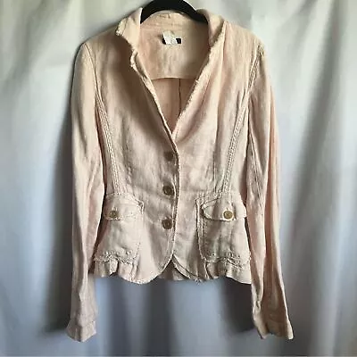 J. Crew Pink Linen Blazer Jacket Size Small • $36