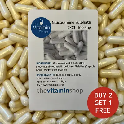 £5.19 • Buy Glucosamine Sulphate 2KCL 1000mg | BUY 2 GET 1 FREE | Secure Same Day | NEW.