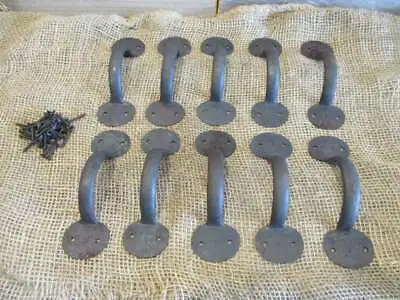 10 Iron Hand Forged Handle Pulls Gate Door Barn Cabinet Drawer Grasp Handles • $29.99