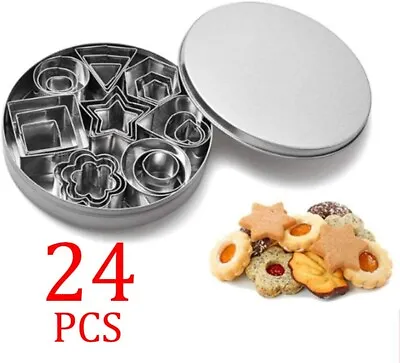 24Pcs Stainless Steel Biscuit Cutters Cookie Cutter Set DIY Baking Pastry Mold • $10.99