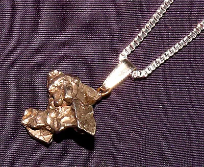 Pendant Meteorite Campo Del Cielo With Chain Silver Plated 22x21x10mm 74g 陨石 • £35.33