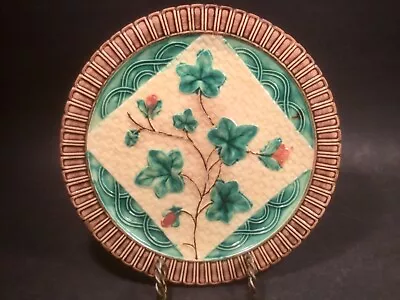 Antique Majolica Flowers And Leaves Plate • $50