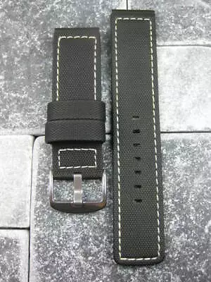 22mm PVC Rubber Band Black Diver Watch Strap Maratac Elite White For IWC Pilot • $15.99