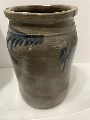 Solomon Bell Stoneware Crock Strasburg Virginia W/makers Stamp Cobalt Decoration • $674.95