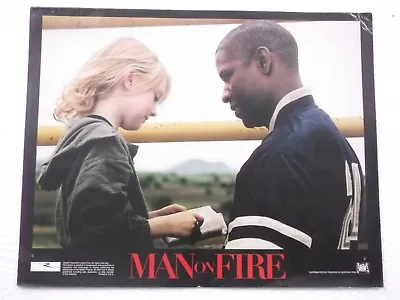 MAN ON FIRE Denzel Washington 2004 6pc ENGLISH Orig RARE LOBBY CARD INDIA 14x11 • $249