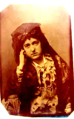 Antique Tintype Photo Young Lady Woman In Ethnic Clothing Attire Fortune Teller • $27.99