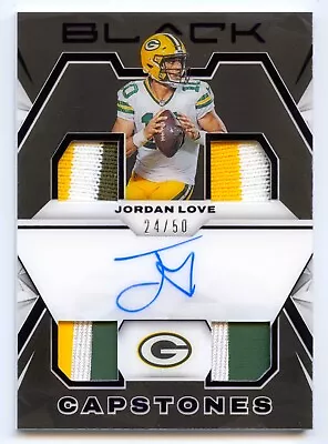 Jordan Love 2023 Panini Black Capstones Packers Quad Patch Auto Autograph /50 • $349.99