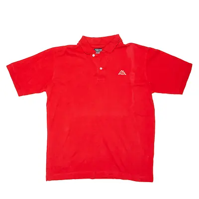 KAPPA Mens Red Regular Short Sleeve Polo Shirt M • £12.99