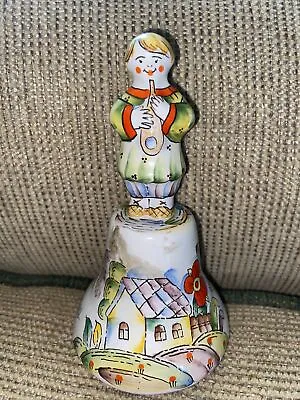 Natalia Pavlova Russian Hand Painted Majolica Ceramic Boy Bell Vintage • $34.95