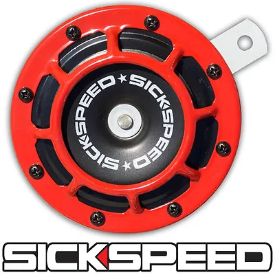 Sickspeed Single Red Super Loud Compact Electric Blast Tone Horn Car Suv 12v P1 • $18.88