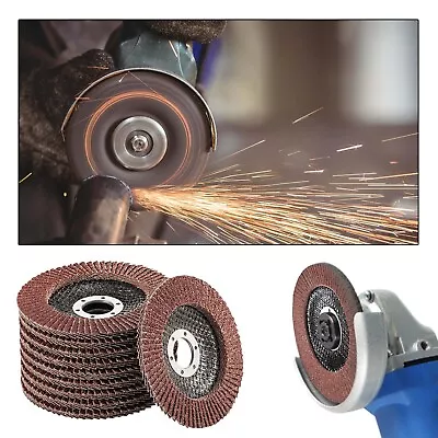 £4.89 • Buy 10× 4.5'' Flap Discs Wheels Grinding Sanding 40 60 80 120 Grit Angle Grinder