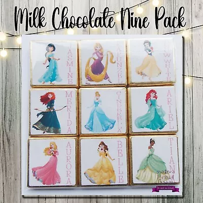 Milk Chocolate Neapolitan Disney Princesses Variety Nine Pack Princess Names • £5