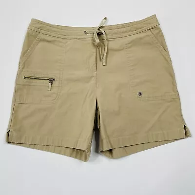 J Jill Khaki Cargo Shorts Size 10P Stretch 10 Petite Cotton / Lycra Blend • $11