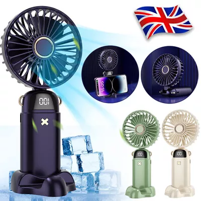 Portable Hand-held Fan Mini Folding Desk Fan Cooler Cooling USB Rechargeable W • £2.77