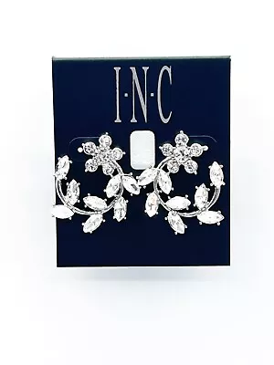 I.N.C. International Concepts Open Hoop Crystal Leaf Petals Earrings • $10.99