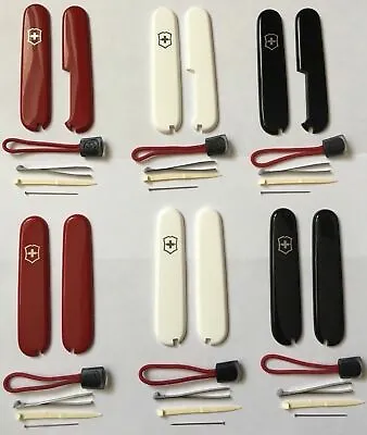 SWISS ARMY  VICTORINOX 84mm SCALES/HANDLES  WITH TWEEZER+TOOTHPICK+PIN+cord • $16.80