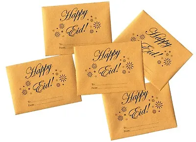 Eid Holiday Golden Mini Gift Envelopes For Gift Cards (2.7 X 3.7 Inches 10 Pack • $10.99