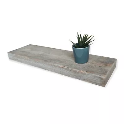 Rustic Grey Washed Floating Shelf Radiator Shelf Chunky Shelving Solid Wood • £1.06