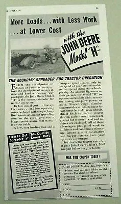 1941 Print Ad John Deere Tractor Pulls Model H Spreader Farm MolineIllinois • $10.43