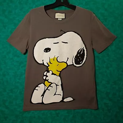GUCCI Gray  Snoopy And Woodstock  Cotton Short Sleeve T-Shirt. Used. SIZE Medium • $68
