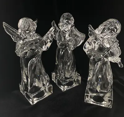 Festive Christmas Holiday Mikasa Herald Collection Set Of 3 Lead Crystal Angels • $44.99