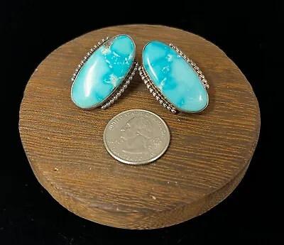 $90 • Buy Navajo Tommy Jackson Hand Made Sterling Silver Light Blue Turquoise Earrings