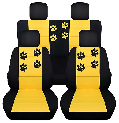 Custom-fit Front+ Rear 2tone W/paw Prints Car Seat Covers Fits 04-2018 VW Beetle • $165.59