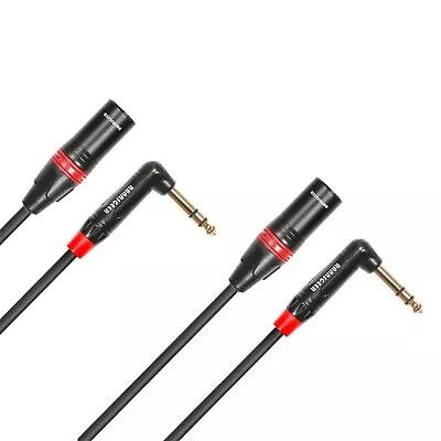 Rannsgeer 2 Pack 1/4 Inch TRS Right Angle To XLR Male Cable (R770X) • $14.95