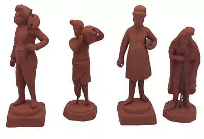 Terracotta Clay Men Figurine Sculptures Folk Art Handmade VTG SEE • $14.99