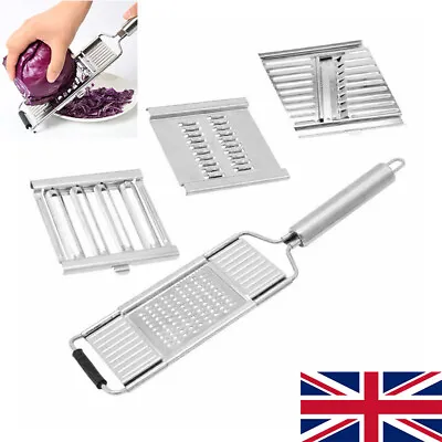 Multi-Purpose Vegetable Slicer Cheese Grater Cutter Stainless Steel Peeler Set • £9.87