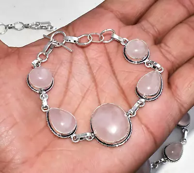 Brazilian Rose Quartz Gemstone Handmade Bracelet Jewelry For Gift FP-48 • $6.49
