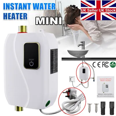 3000W MINI Electric Tankless Instant Hot Water Heater Under Sink Tap Bathroom UK • £40.89