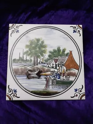 £4.99 • Buy *PORTUGAL * SEC- XV111 Hand Painted A.C  Vintage Tile  Approx 15cm By 15cm