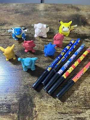Vintage Pokemon Erasers Pencil Toppers And Pens  • $2