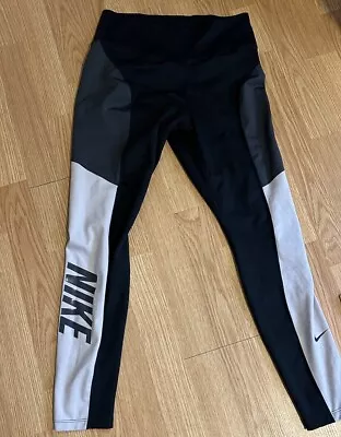 Nike Dri-FIT  Training Womens Size Medium 7/8 Leggings Black Gray • $19.98