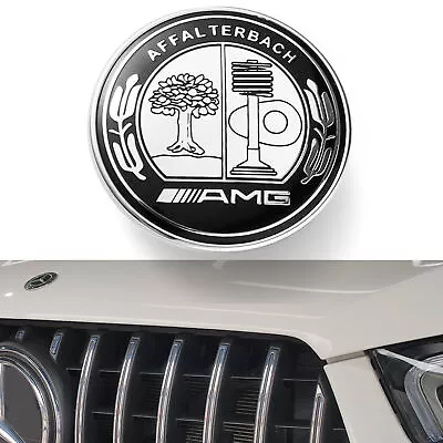 Black Chrome For AMG Hood Emblem Affalterbach Apple Tree Front Hood Decor Badge • $16.89